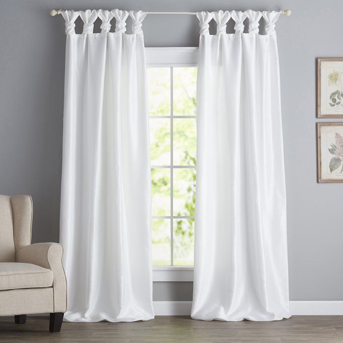 Rivau Solid Regular Tab Top Curtain Panels | Home Decor In Within Elowen White Twist Tab Voile Sheer Curtain Panel Pairs (View 4 of 26)