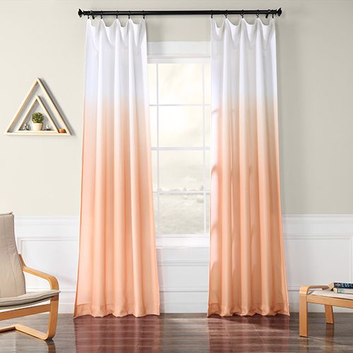 Rose Street Ombre Faux Linen Semi Sheer Ombre Salmon 108 X 50 Inch Curtain  Single Panel Within Ombre Faux Linen Semi Sheer Curtains (View 1 of 25)