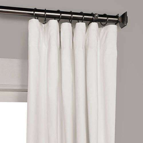 Rose Street Whisper White 84 X 50 Inch Solid Cotton Blackout Curtain Single  Panel Within Solid Cotton True Blackout Curtain Panels (View 5 of 25)