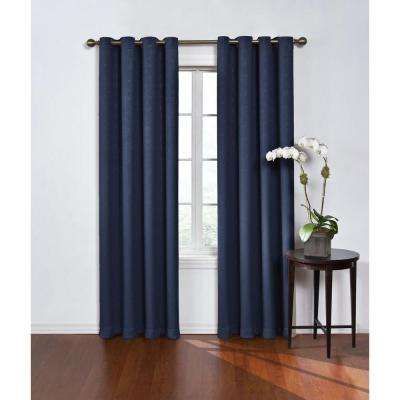 Round And Round Blackout Window Curtain Panel In Navy – 52 In. W X 84 In (View 6 of 25)
