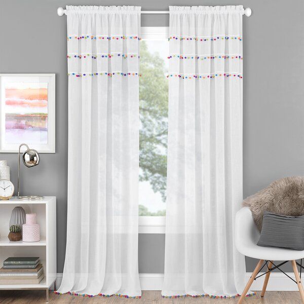 Rousey Solid Semi Sheer Rod Pocket Curtain Panels Throughout Kaylee Solid Crushed Sheer Window Curtain Pairs (View 13 of 25)