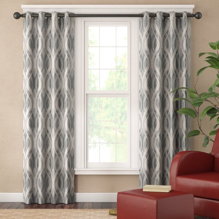 Rumsey Geometric Blackout Thermal Grommet Curtain Panel For Blackout Grommet Curtain Panels (View 6 of 25)