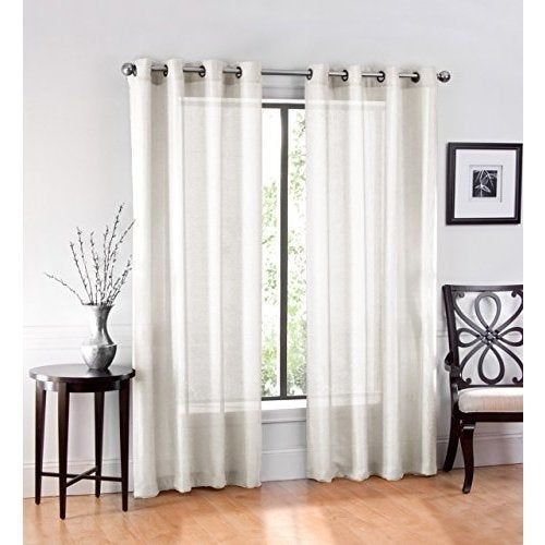 Ruthy's Textile Sheer Grommet Curtain Panel Pair Intended For Luxury Collection Cranston Sheer Curtain Panel Pairs (View 2 of 25)