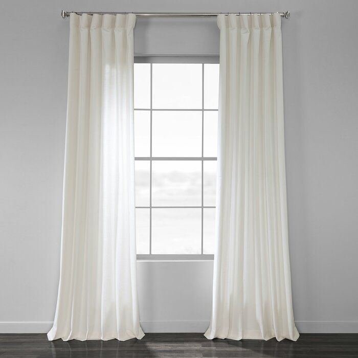 Sanger Solid Country Cotton Linen Weave Rod Pocket Single Curtain Panel Within Solid Cotton Curtain Panels (View 11 of 25)
