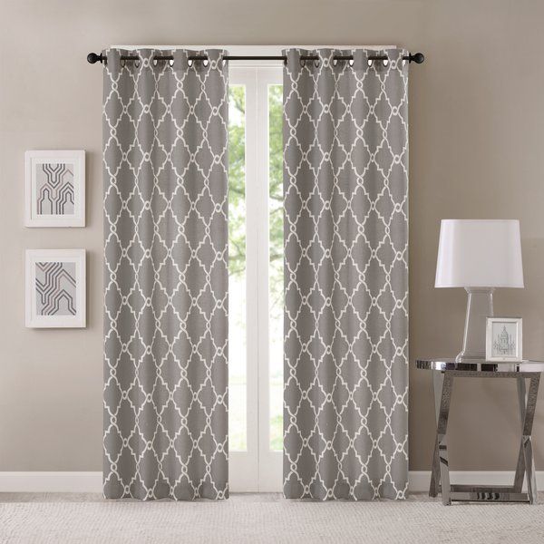 Saratoga Eyelet Room Darkening Curtains | Bridle Road | Room With Regard To Essentials Almaden Fretwork Printed Grommet Top Curtain Panel Pairs (View 4 of 25)