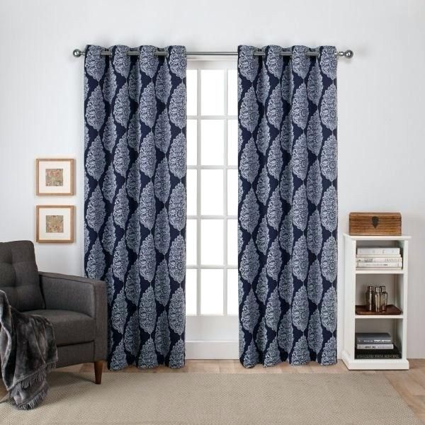 Sateen Curtains Exclusive Home Silver Woven Blackout Hidden In Oxford Sateen Woven Blackout Grommet Top Curtain Panel Pairs (View 23 of 25)