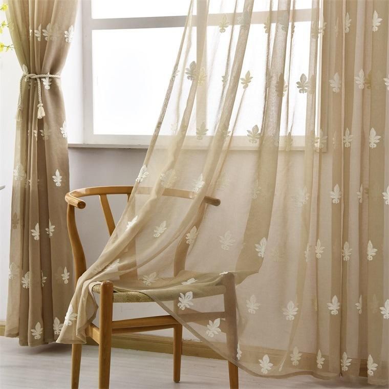 Sheer Curtains Floral Embroidered Voile Curtain Panels For Bedroom Rustic  Crushed Sheers Window Covering Contemporary Curtains Kitchen Curtain From Regarding Ofloral Embroidered Faux Silk Window Curtain Panels (View 19 of 25)