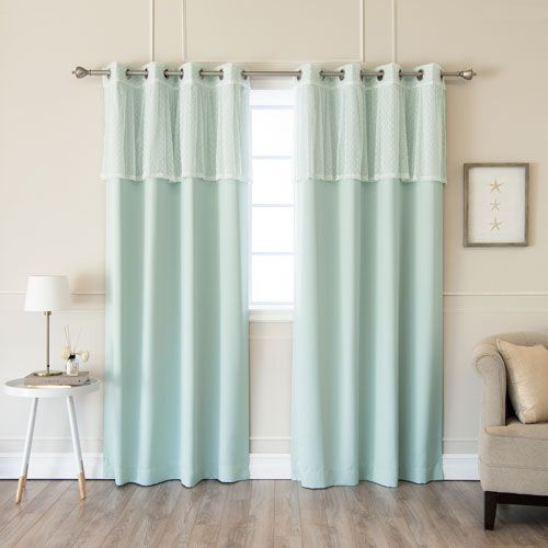 Sheer Dot Valance And Blackout Mint 52 X 84 In (View 14 of 25)