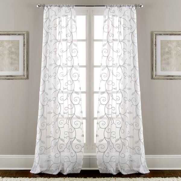 Sheer Embroidered Curtains | Wayfair Regarding Kida Embroidered Sheer Curtain Panels (View 11 of 25)