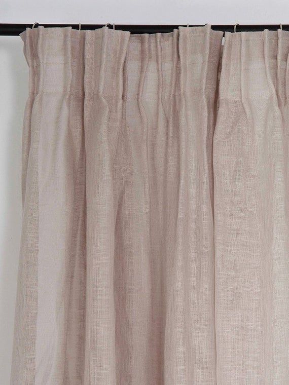 Sheer Linen Curtains, Pencil Pleat Window Curtain Panels, White, Off White,  Light Grey Window Drapes, Pinch Pleat Curtains Inside Signature French Linen Curtain Panels (View 19 of 25)
