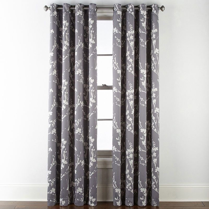 Sheridan Leaf 100% Blackout Grommet Top Curtain Panel With Pastel Damask Printed Room Darkening Grommet Window Curtain Panel Pairs (View 8 of 25)
