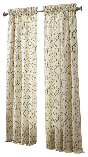 Sherry Kline 63" Hampton Embroidered Window Panel, Set Of 2, Ivory In Caldwell Curtain Panel Pairs (View 8 of 25)