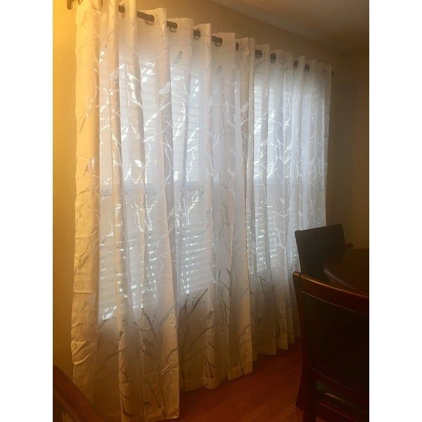 Shop Madison Park Vina Sheer Bird Single Curtain Panel – On Inside Vina Sheer Bird Single Curtain Panels (View 2 of 25)