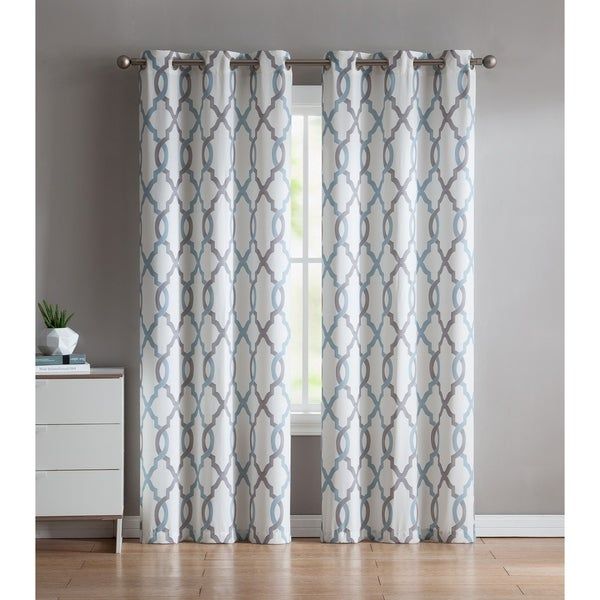 Shop Vcny Home Caldwell Curtain Panel Pair – On Sale – Ships Inside Essentials Almaden Fretwork Printed Grommet Top Curtain Panel Pairs (View 21 of 25)