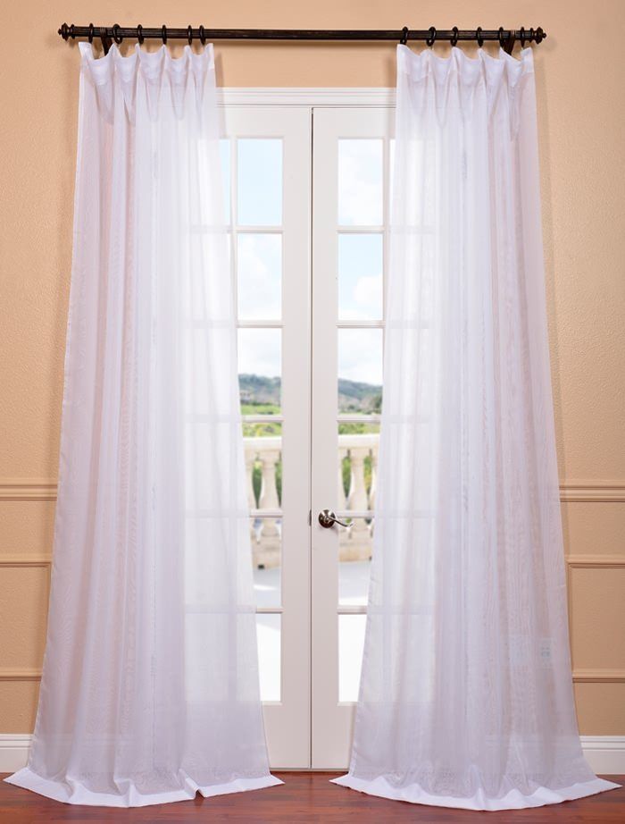 Signature Double Layered White Sheer Curtain | Spilting A Regarding Signature White Double Layer Sheer Curtain Panels (View 3 of 25)