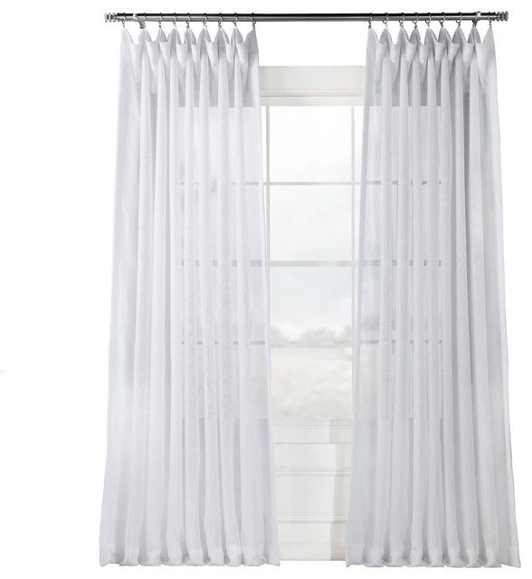Signature Double Wide White Sheer Curtain Single Panel, 100"x108" Throughout Signature White Double Layer Sheer Curtain Panels (View 2 of 25)