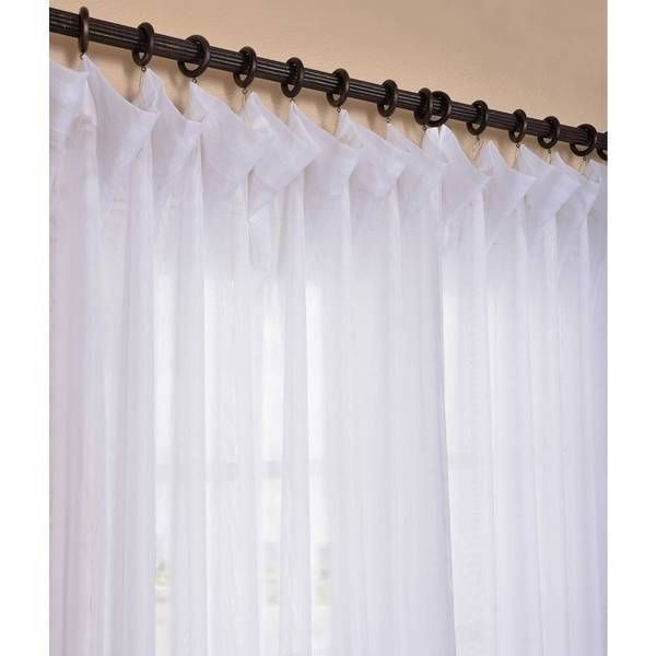 Signature White Extra Wide Double Layer Sheer; This Double Throughout Signature Extrawide Double Layer Sheer Curtain Panels (View 5 of 25)