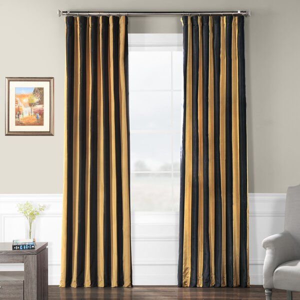 Silk Taffeta Curtains | Wayfair With Regard To Ofloral Embroidered Faux Silk Window Curtain Panels (View 24 of 25)