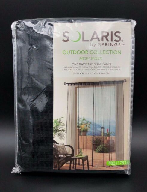 Solaris Mesh 96 In Black Polyester Back Tab Light Filtering Sheer Single  Curtain Inside Light Filtering Sheer Single Curtain Panels (View 18 of 25)
