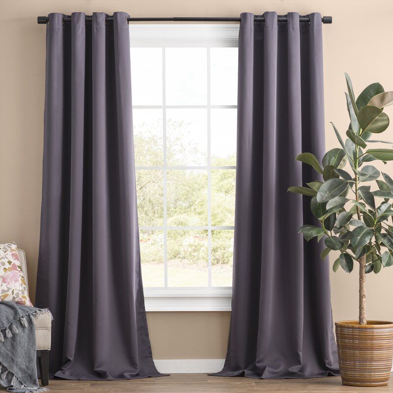 Solid Blackout Thermal Grommet Curtain Panels Pertaining To Cooper Textured Thermal Insulated Grommet Curtain Panels (View 19 of 25)