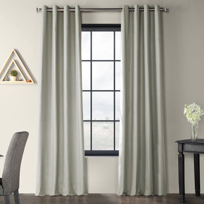 Solid Country Cotton Linen Weave Grommet Indoor Single Curtain Pane For Bark Weave Solid Cotton Curtains (View 9 of 25)