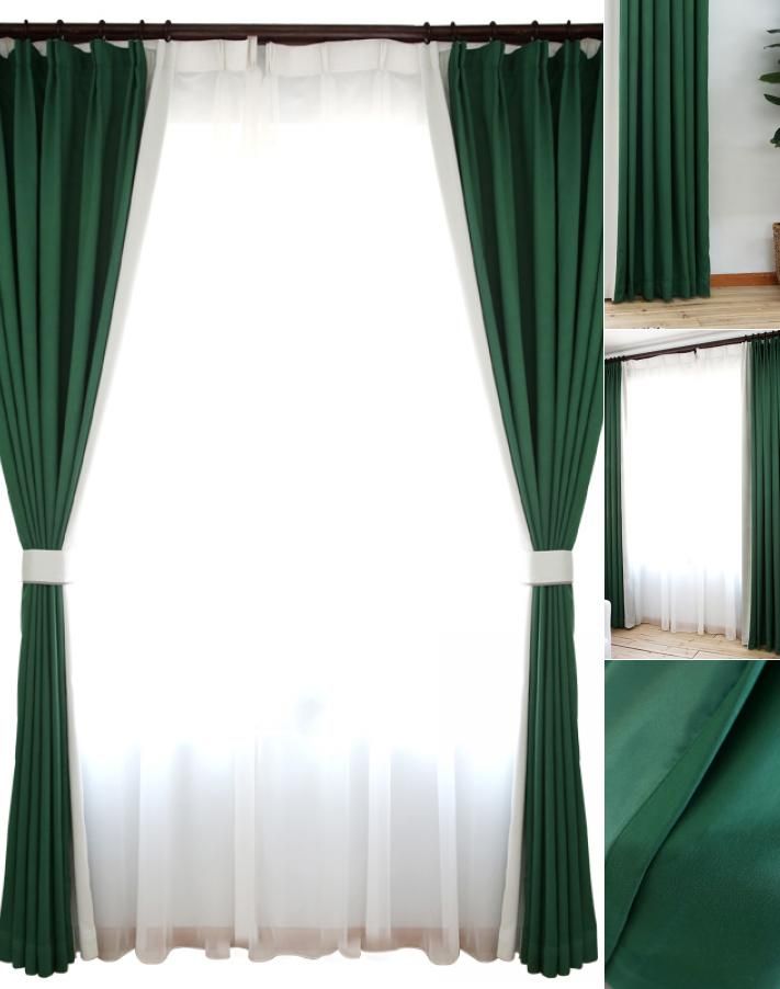 Solid Emerald Green Curtains Cotton Fabric Blackout Panels  With Solid Cotton True Blackout Curtain Panels (View 16 of 25)