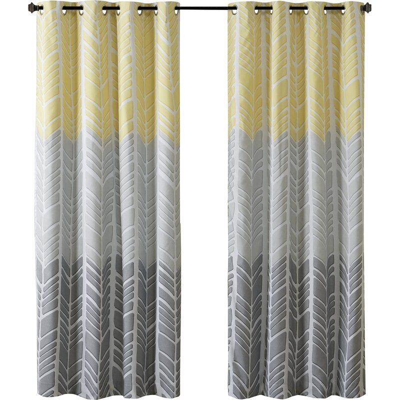 Stansel Chevron Max Blackout Grommet Single Curtain Panel Pertaining To Chevron Blackout Grommet Curtain Panels (View 5 of 25)