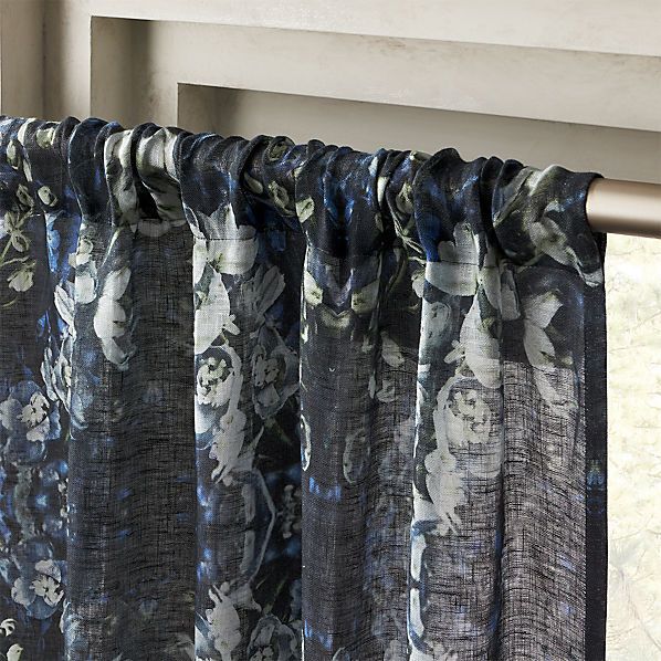 Storm Floral Print Curtain Panel 48"x96" Inside Grey Printed Curtain Panels (View 13 of 25)