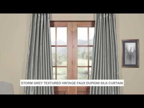 Storm Grey Textured Vintage Faux Dupioni Silk Curtain With Regard To Storm Grey Vintage Faux Textured Dupioni Single Silk Curtain Panels (View 12 of 25)