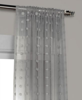 Strasbourg Dot Patterned Sheer 50 X 96 Curtain Panel For Montpellier Striped Linen Sheer Curtains (View 21 of 25)