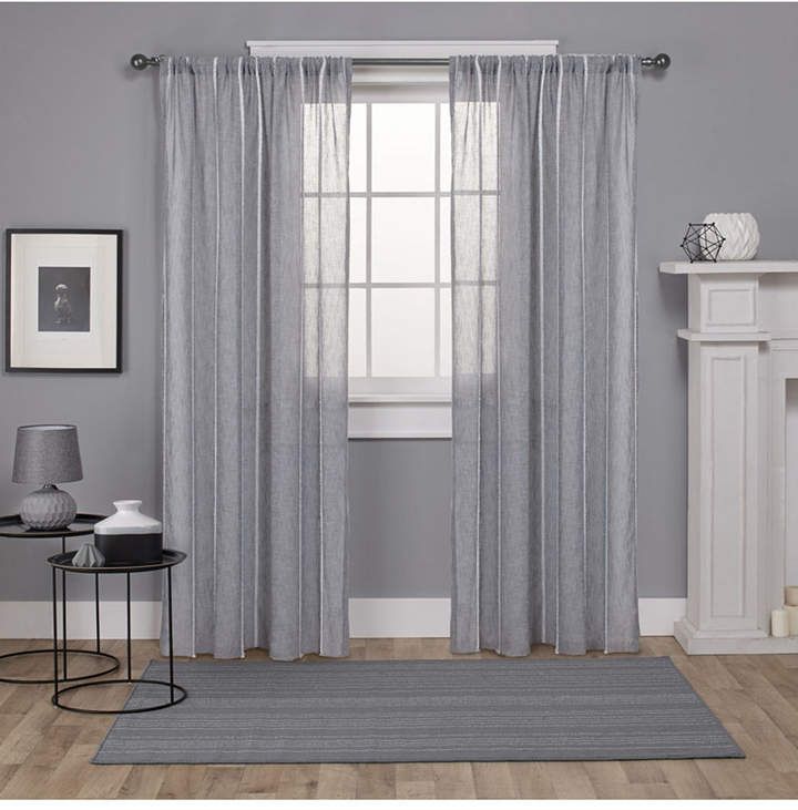 Striped Sheer Curtains – Shopstyle Throughout Montpellier Striped Linen Sheer Curtains (View 18 of 25)