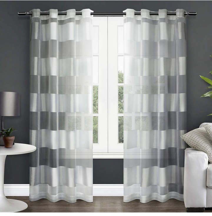 Striped Sheer Curtains – Shopstyle Throughout Montpellier Striped Linen Sheer Curtains (View 7 of 25)