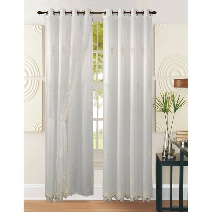 Success Floral/flower Sheer Single Curtain Panel Inside Light Filtering Sheer Single Curtain Panels (View 6 of 25)