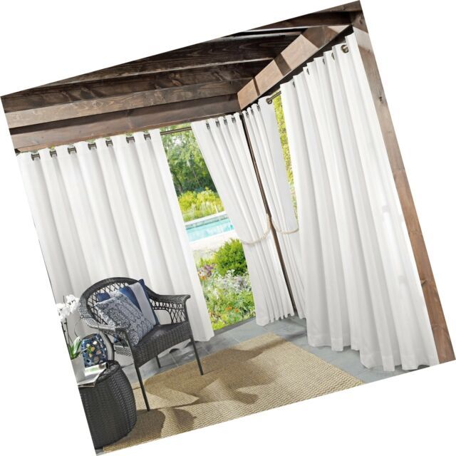 Sun Zero Beacon Woven Indoor/outdoor Uv Protectant Grommet Curtain Panel  52" With Valencia Cabana Stripe Indoor/outdoor Curtain Panels (View 9 of 25)