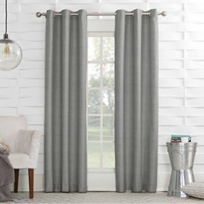 Sun Zero Linen Texture Thermal Lined Curtain Panel, 40" X 63" Silver Grey  A17 Regarding Cooper Textured Thermal Insulated Grommet Curtain Panels (View 21 of 25)