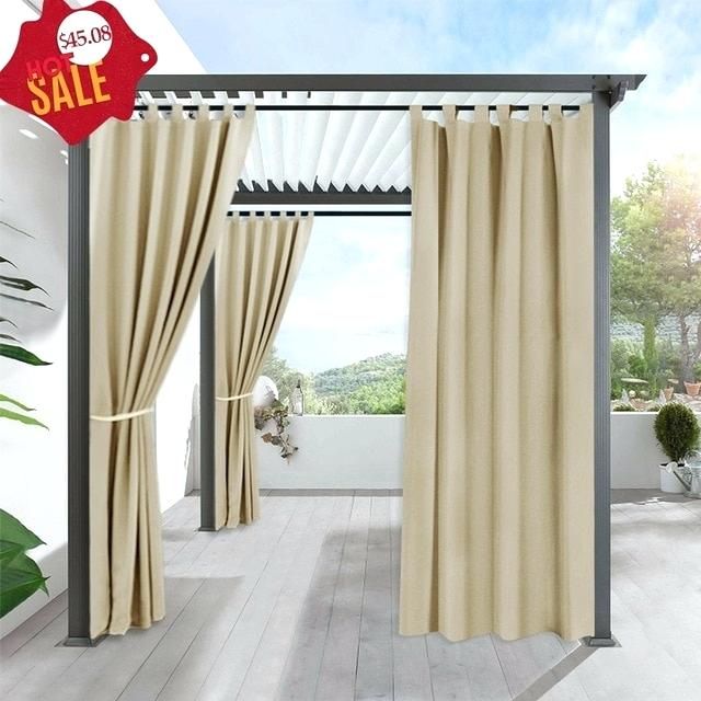 Tab Top Outdoor Curtains Summer White Indoor Outdoor Curtain Intended For Matine Indoor/outdoor Curtain Panels (View 13 of 25)