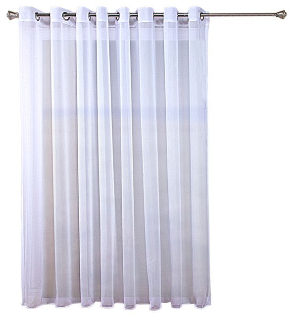 Tergaline Double Wide Grommet Curtain Panel With Weighted Hem, White,  108"x63" Throughout Tacoma Double Blackout Grommet Curtain Panels (View 12 of 25)