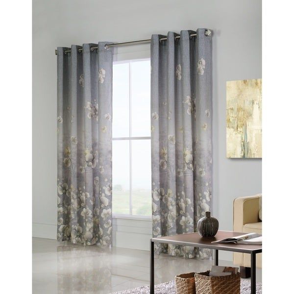 The Gray Barn Cattail Hollow Floral Print Curtain Panel With Regard To Grey Printed Curtain Panels (View 1 of 25)