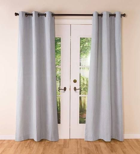 Thermalogic Insulated Ticking Stripe Grommet Top Curtain Pairs Pertaining To Insulated Cotton Curtain Panel Pairs (View 18 of 25)