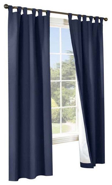 Thermalogic Weather Insulated Cotton Fabric Tab Panels Pair Navy For Insulated Cotton Curtain Panel Pairs (View 4 of 25)