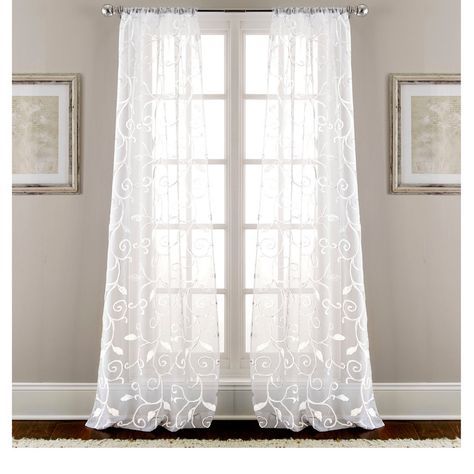 These Stunning Sheen Curtains Offer A Leaf Swirl Design In Luxury Collection Venetian Sheer Curtain Panel Pairs (View 6 of 25)
