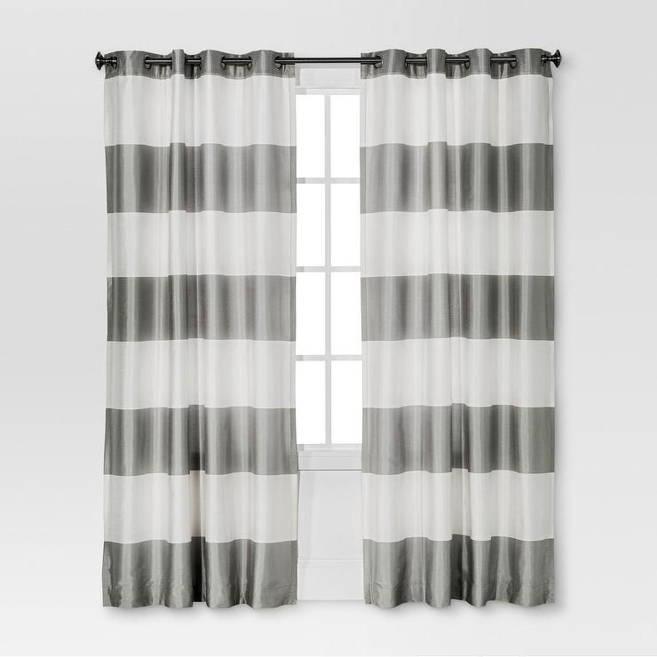 Threshold Gray White Bold Striped Curtain Panel Intended For Ocean Striped Window Curtain Panel Pairs With Grommet Top (View 21 of 25)