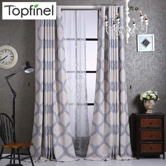 Top Finel Luxury Geometric Linen Curtains For Living Room Bedroom Home  Fashion Window Curtains Blackout Curtain Draperies Panel Intended For Geometric Linen Room Darkening Window Curtains (View 4 of 25)