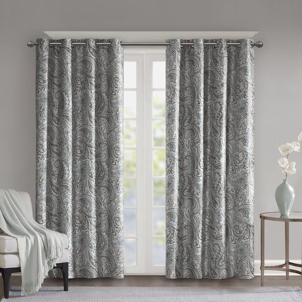 Total Blackout Curtains Canada | Flisol Home With Regard To Sunsmart Abel Ogee Knitted Jacquard Total Blackout Curtain Panels (View 3 of 21)