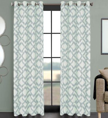 Total Blackout Curtains Design Solutions Grommet Top Panel 95" Spa Blue  0101B With Regard To Total Blackout Metallic Print Grommet Top Curtain Panels (View 5 of 25)