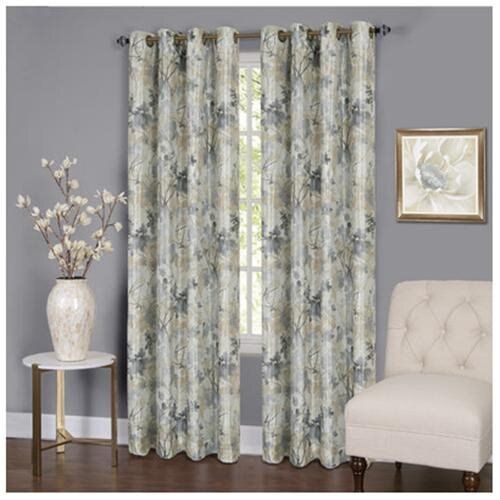 Tranquil Lined Grommet Curtain Panel, 63" L X 50" W, Silver With Regard To Lined Grommet Curtain Panels (View 5 of 25)