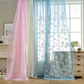 Tree Leaves Embroidered Sheer Curtains Kids Curtains Decorative Rod Pocket  Top Window – Buy Embroidered Curtain Sheer Fabric,embroidered Pertaining To Kida Embroidered Sheer Curtain Panels (View 2 of 25)