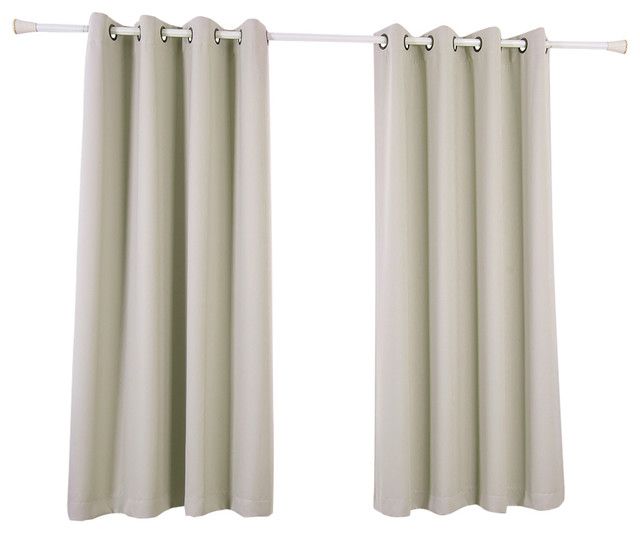 Tripoli Solid Insulated Thermal Blackout Grommet Window Panels, Oyster, 63" With Insulated Thermal Blackout Curtain Panel Pairs (View 14 of 25)