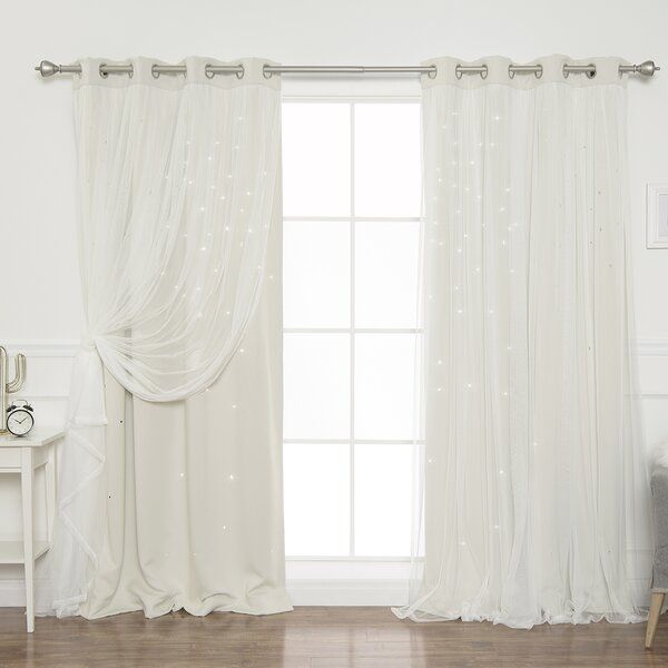 Tulle Blackout Curtains | Wayfair Regarding Mix And Match Blackout Tulle Lace Sheer Curtain Panel Sets (View 5 of 25)