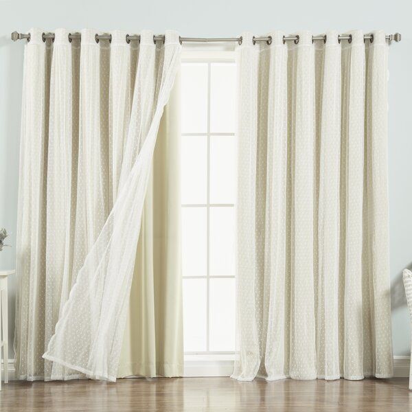 Tulle Curtains | Wayfair Within Tulle Sheer With Attached Valance And Blackout 4 Piece Curtain Panel Pairs (View 5 of 25)